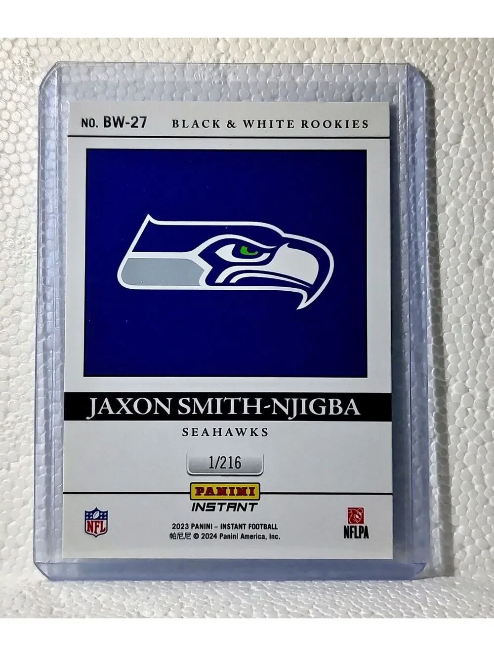 Jaxon Smith-Njigba 2023 Panini NFL #27 Black & White Rookies Card Seahawks 1/216